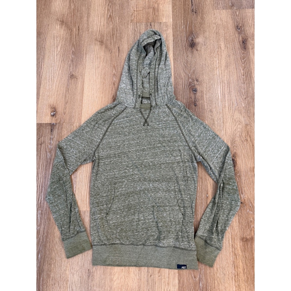 Aeropostale Gorpcore Hoodie Women XS Green Space Dye Raglan Pullover Minimalist